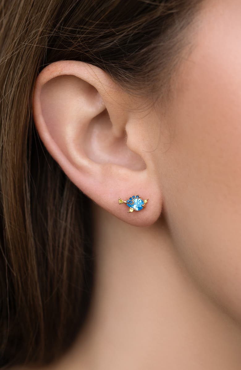 Girls Crew x Disney<sup>®</sup> Finding Nemo Dory Cubic Zirconia Stud Earrings, Alternate, color, Gold