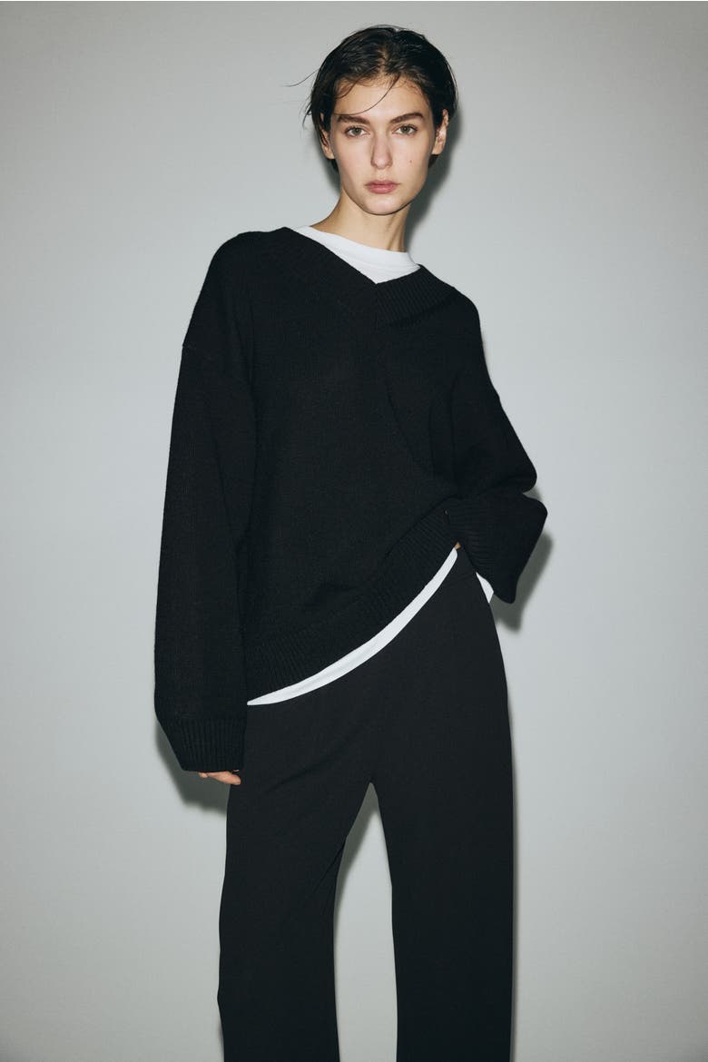 Wide Trousers, Alternate, color, Black