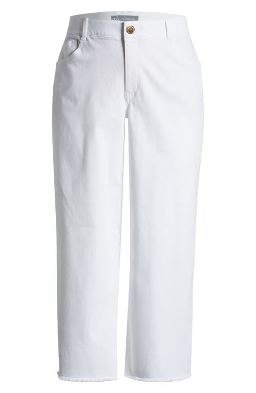 Wit & Wisdom Wyatt Skyrise Frayed High Waist Ankle Wide Leg Jeans In Optic White