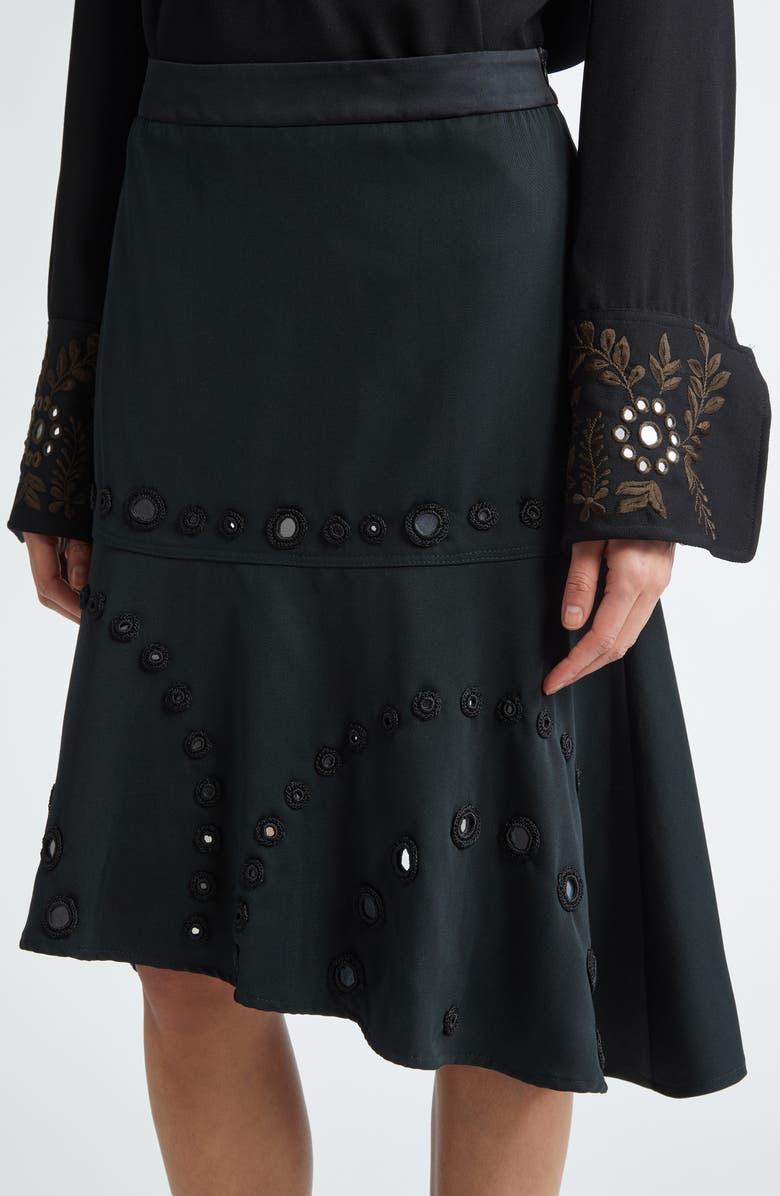 Wales Bonner Serenade Asymmetric Wool Blend Skirt, Alternate, color,