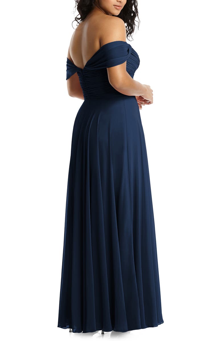 Dessy Collection Lux Off the Shoulder Chiffon Gown, Alternate, color,