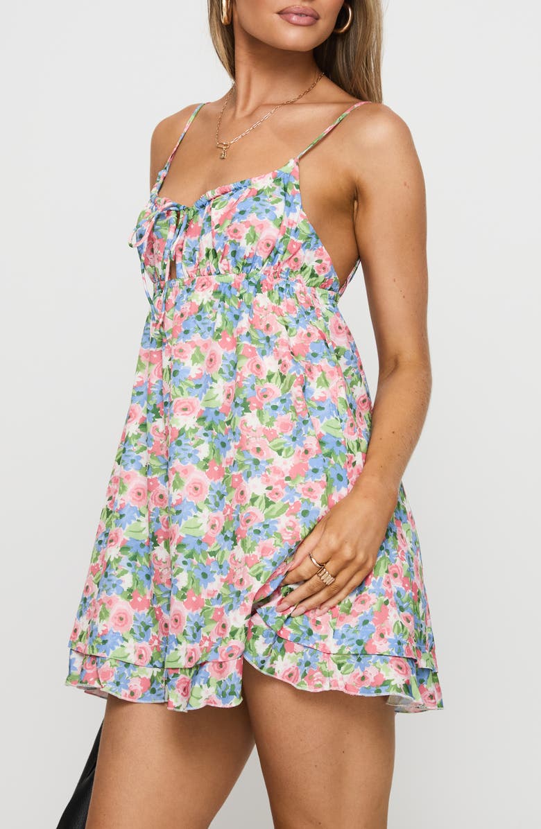 Princess Polly Empress of Love Floral Print Minidress, Alternate, color, Pink Multi