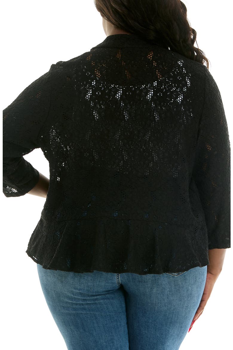 Ruffle Lace Bolero, Alternate, color, BLACK