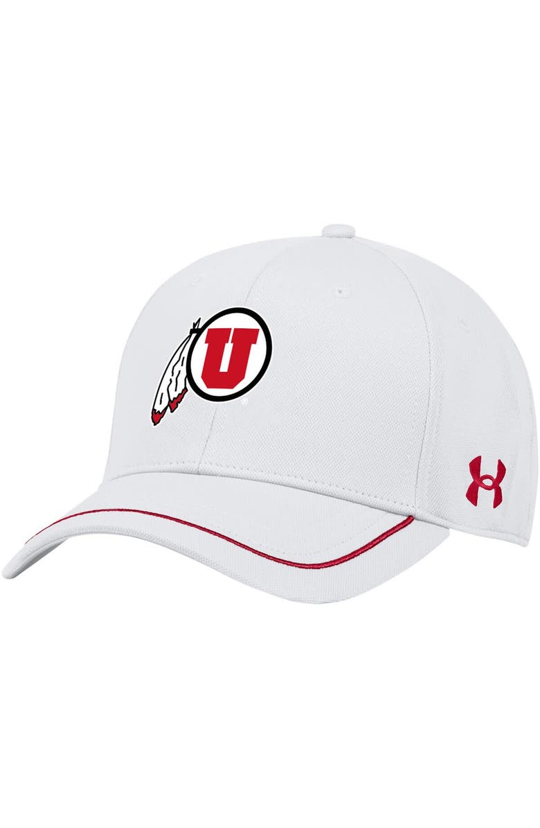Under Armour Men's Under Armour White Utah Utes Blitzing Accent Iso-Chill Adjustable Hat, Main, color, 