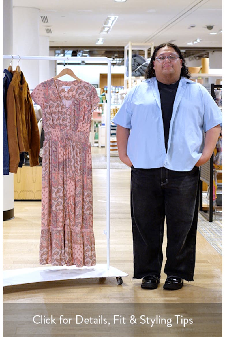 Print Smocked Waist Ruffle Hem Maxi Dress video