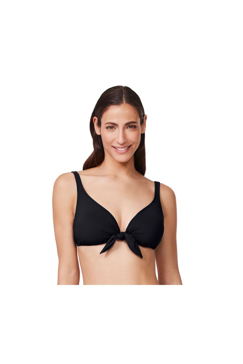 Tutti Frutti Underwire Tie Front Bikini Top, Main, color, Black