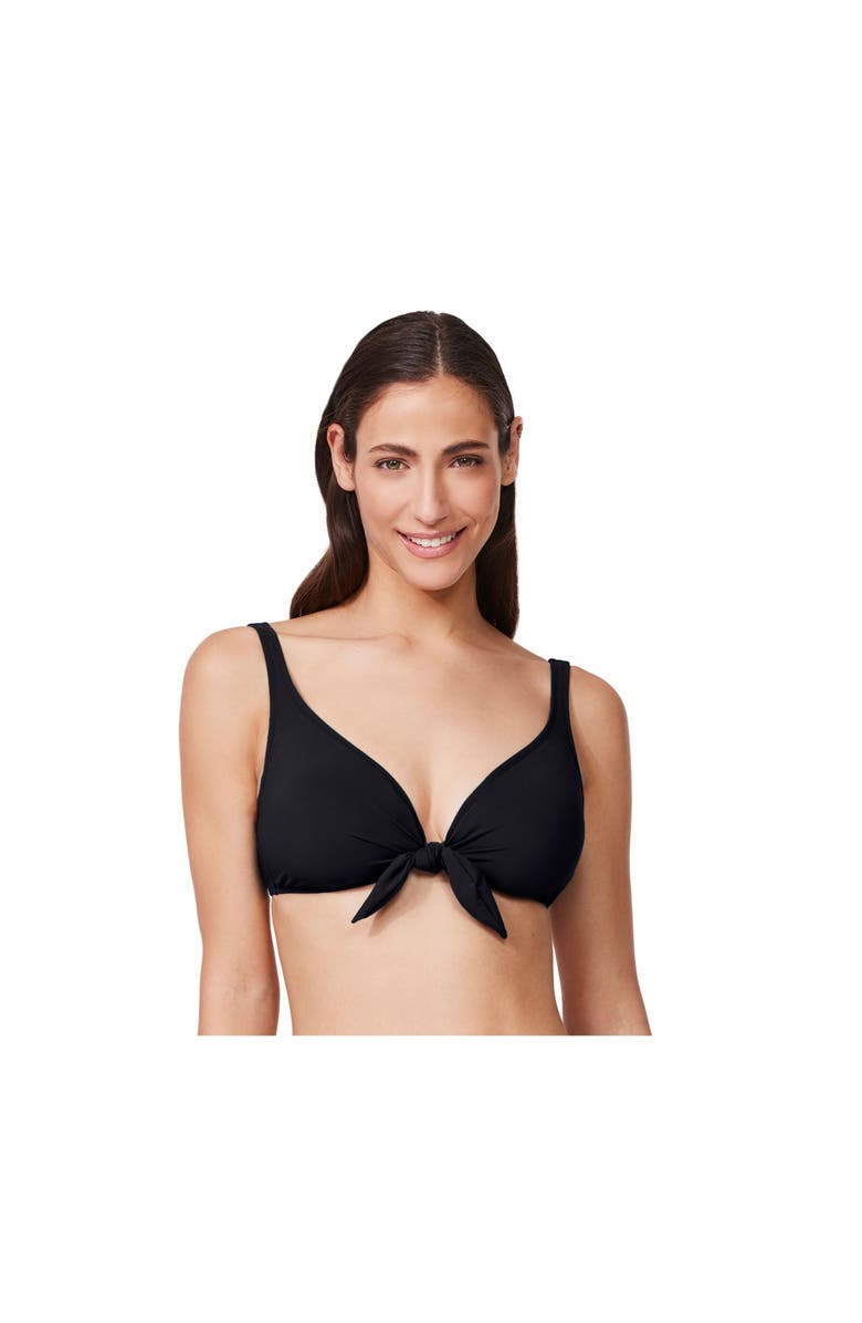 Profile by Gottex Tutti Frutti Underwire Tie Front Bikini Top, Main, color, Black