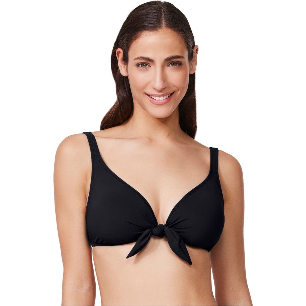 Profile By Gottex Tutti Frutti Underwire Tie Front Bikini Top In Black