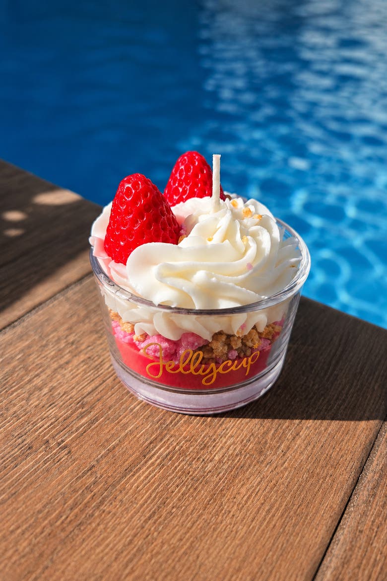 Dessert Cup Soy Wax Candle Strawberry Cream, Alternate, color, Strawberry Cream