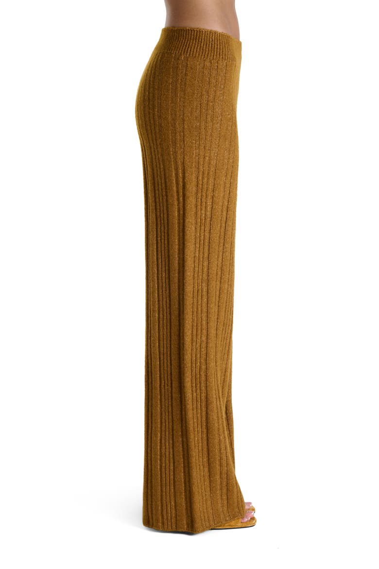 Rib Wide Leg Pants, Alternate, color, CAMEL