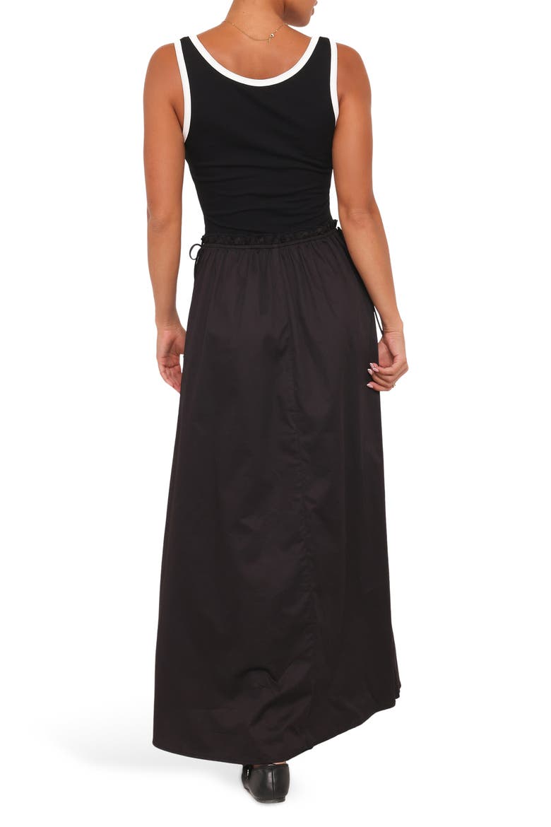 Finesse Sleeveless Stretch Cotton Maxi Dress, Alternate, color, BLACK