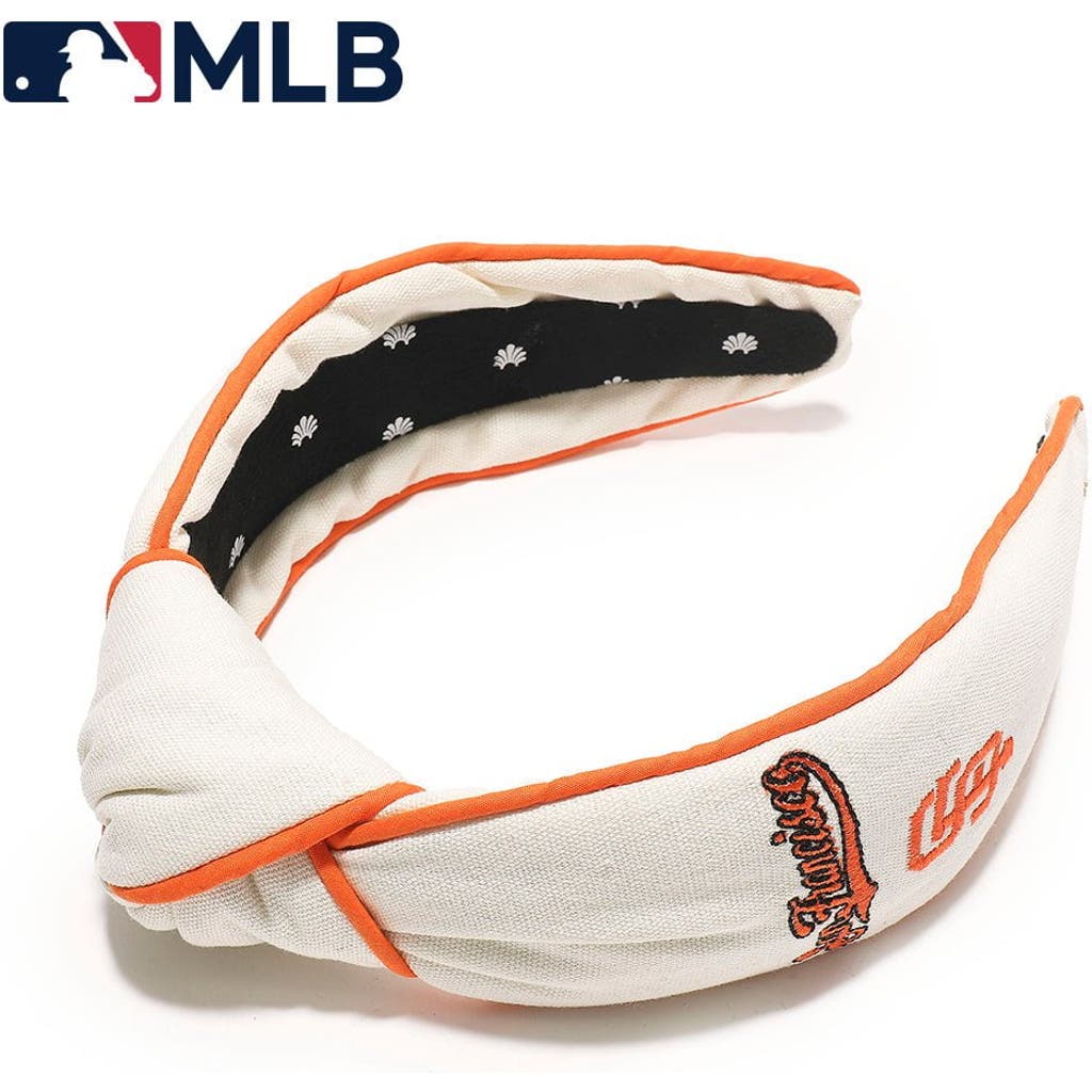 Lele Sadoughi Mlb Sf Giants Embroidered Headband In White
