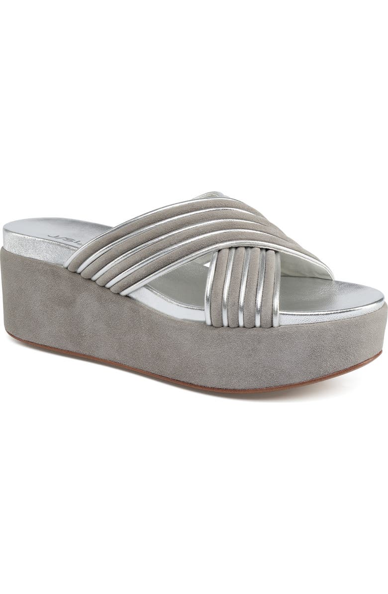 JSlides Quiana Platform Sandal, Main, color, Grey