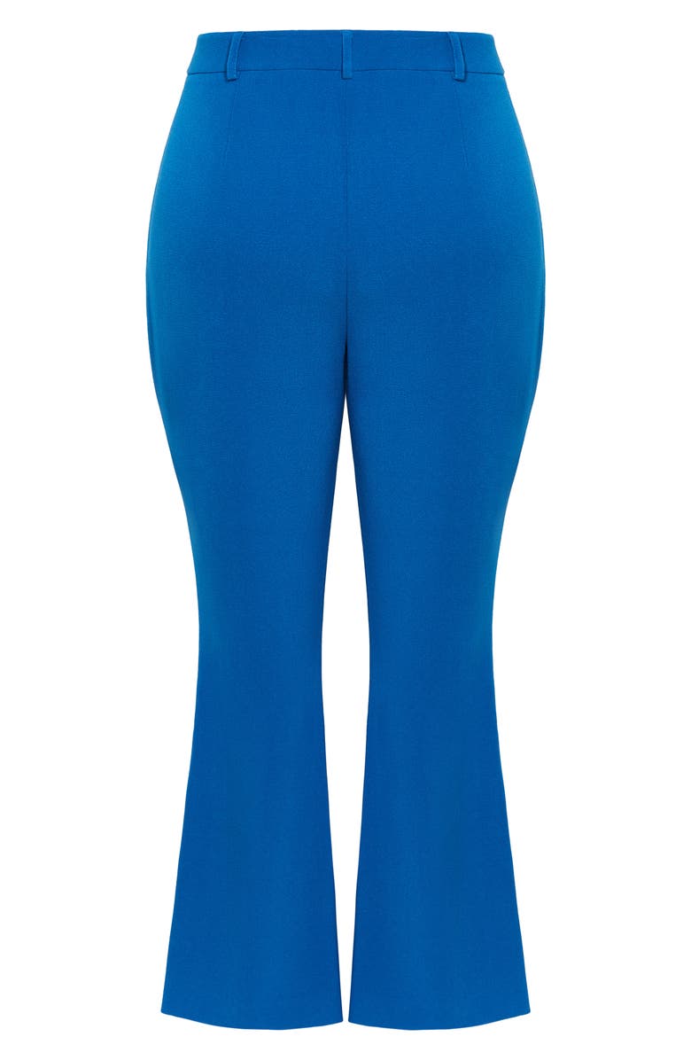 City Chic Kiana Split Hem High Waist Flare Pants, Alternate, color, Blue
