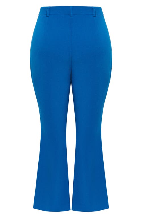 City Chic Kiana Split Hem High Waist Flare Pants In Blue