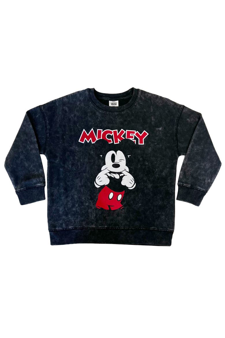 Mickey Mouse Pullover Sweatshirt, Alternate, color, Mickey Black Wash