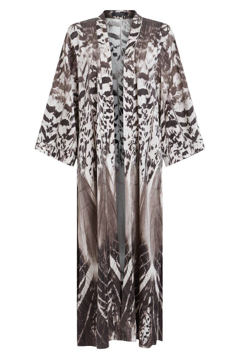 Carine Sierra Abstract Print Duster, Alternate, color, WHITE