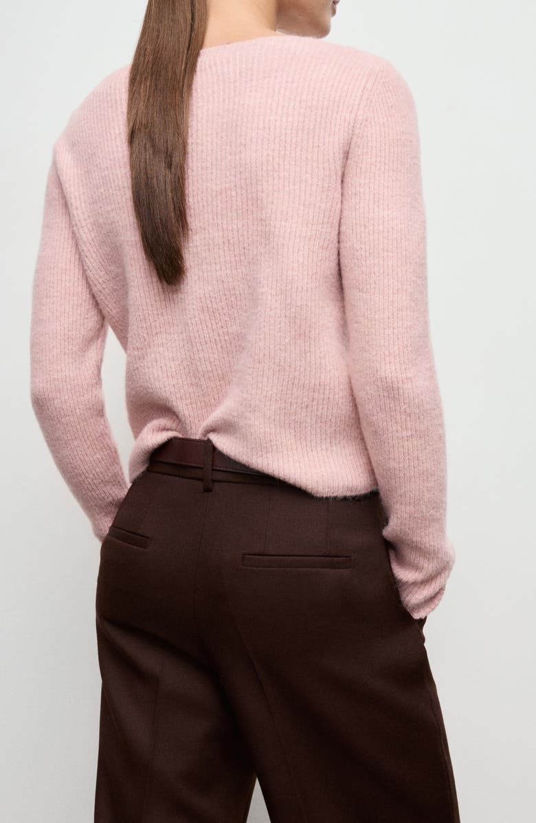MANGO Boat Neck Rib Sweater, Alternate, color, Pastel Pink
