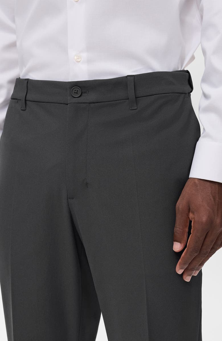 MANGO Slim Fit Thermolite<sup
®</sup
 Flat Front Pants, Alternate, color, Dark Green Grey