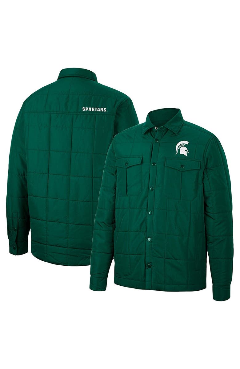 COLOSSEUM Men's Colosseum Green Michigan State Spartans Detonate Quilted Full-Snap Jacket, Main, color, 