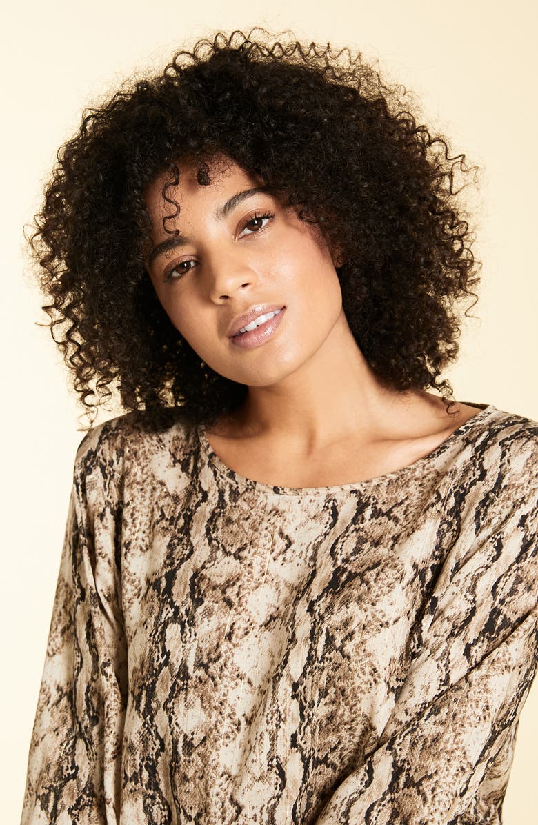 Marina Rinaldi Banjo Snake Print Metallic Detail Top, Alternate, color, 