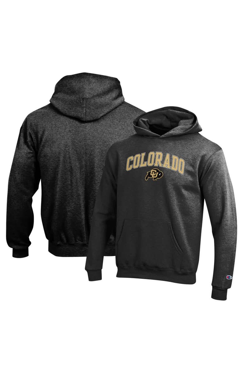 Champion Youth Champion Heather Charcoal Colorado Buffaloes Campus Pullover Hoodie, Main, color, Heather Charcoal