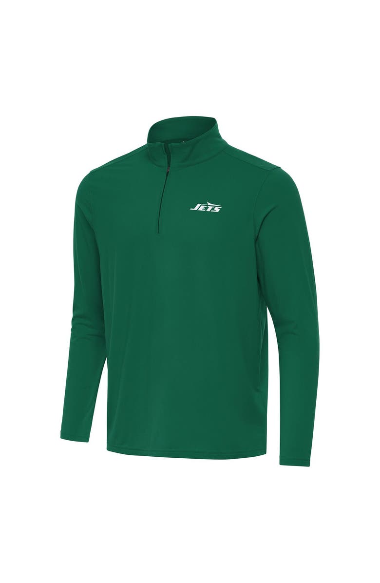 ANTIGUA Men's Antigua Green New York Jets Intent Quarter-Zip Pullover Top, Main, color, Green