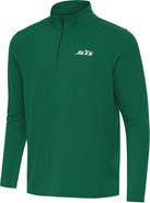ANTIGUA Men's Antigua Green New York Jets Intent Quarter-Zip Pullover Top