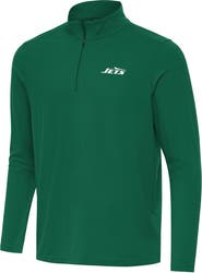 ANTIGUA Men's Antigua Green New York Jets Intent Quarter-Zip Pullover Top