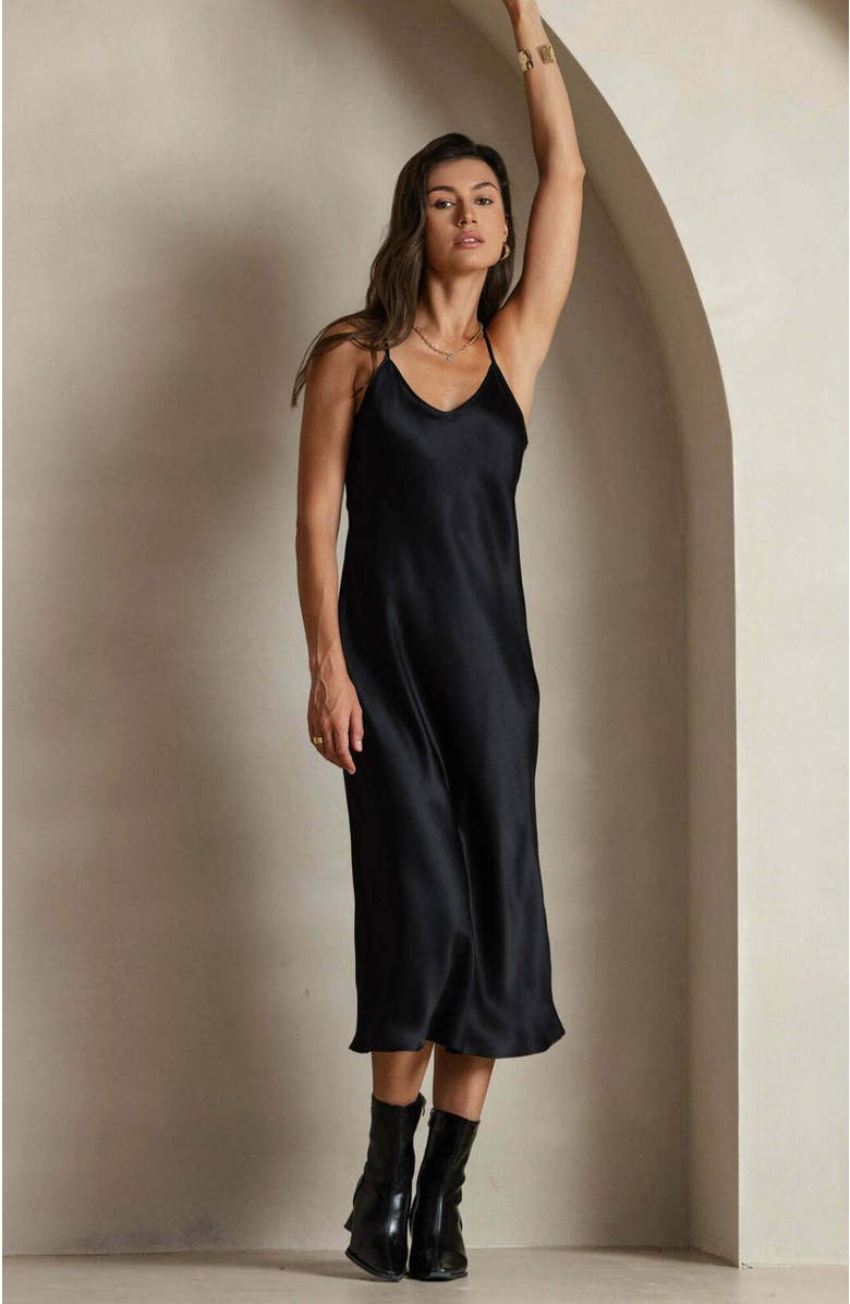 SILKSILKY Mulberry Silk Spaghetti Strap Long Nightgown, Alternate, color,