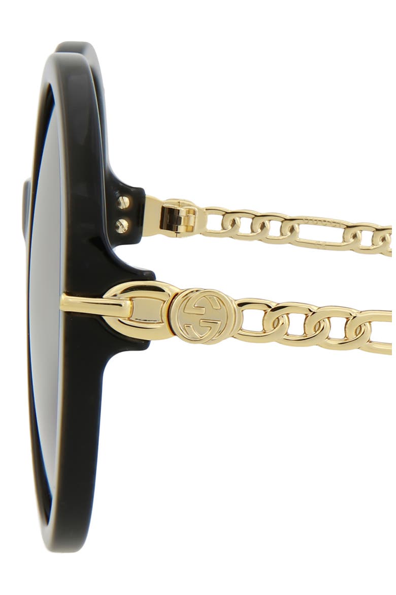 56mm Oversize Sunglasses, Alternate, color, BLACK GOLD GREY