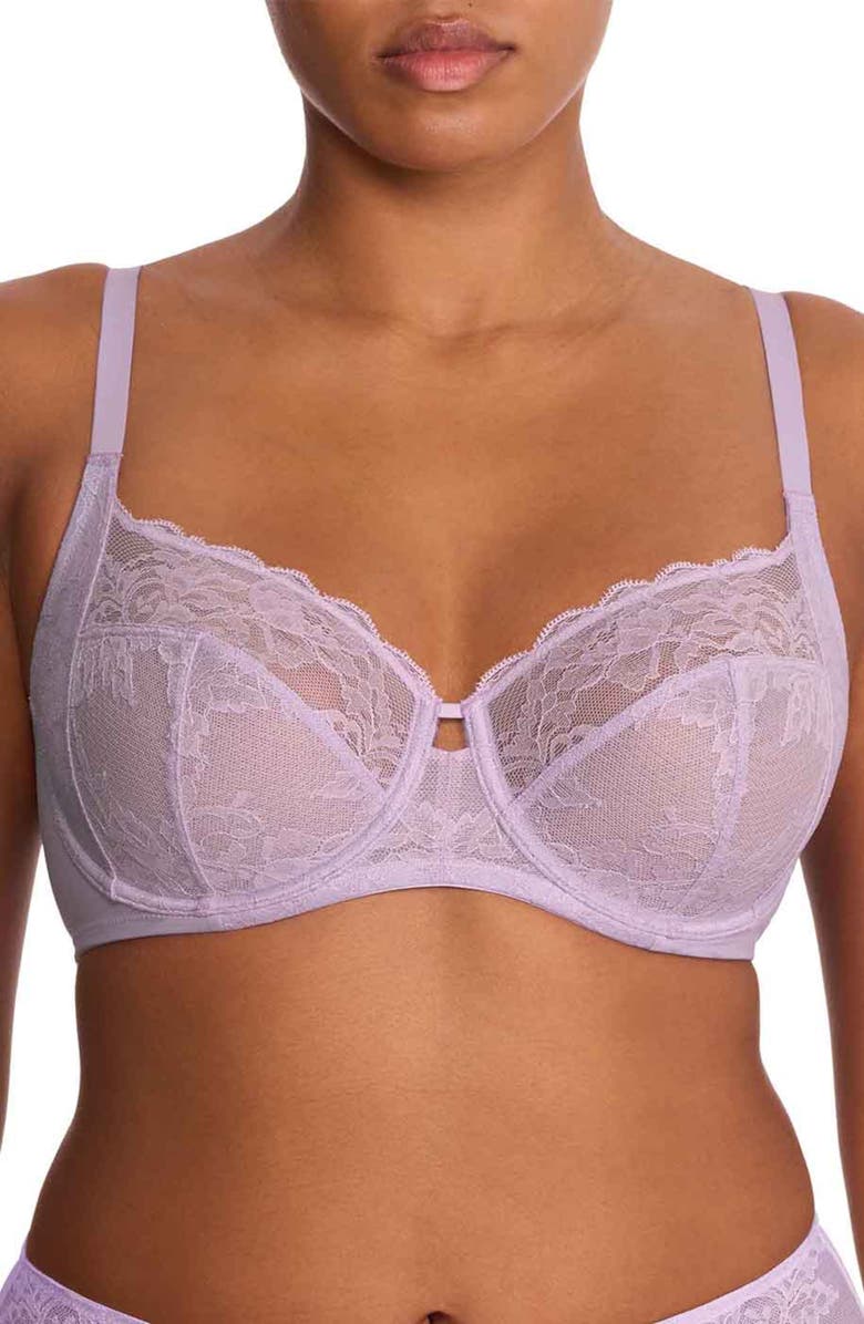 Natori Statement Lace Side Support Bra, Main, color, Lilac Dream