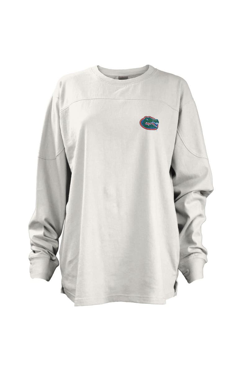 PRESSBOX Women's Pressbox White Florida Gators Pennant Stack Oversized Long Sleeve T-Shirt, Alternate, color, 