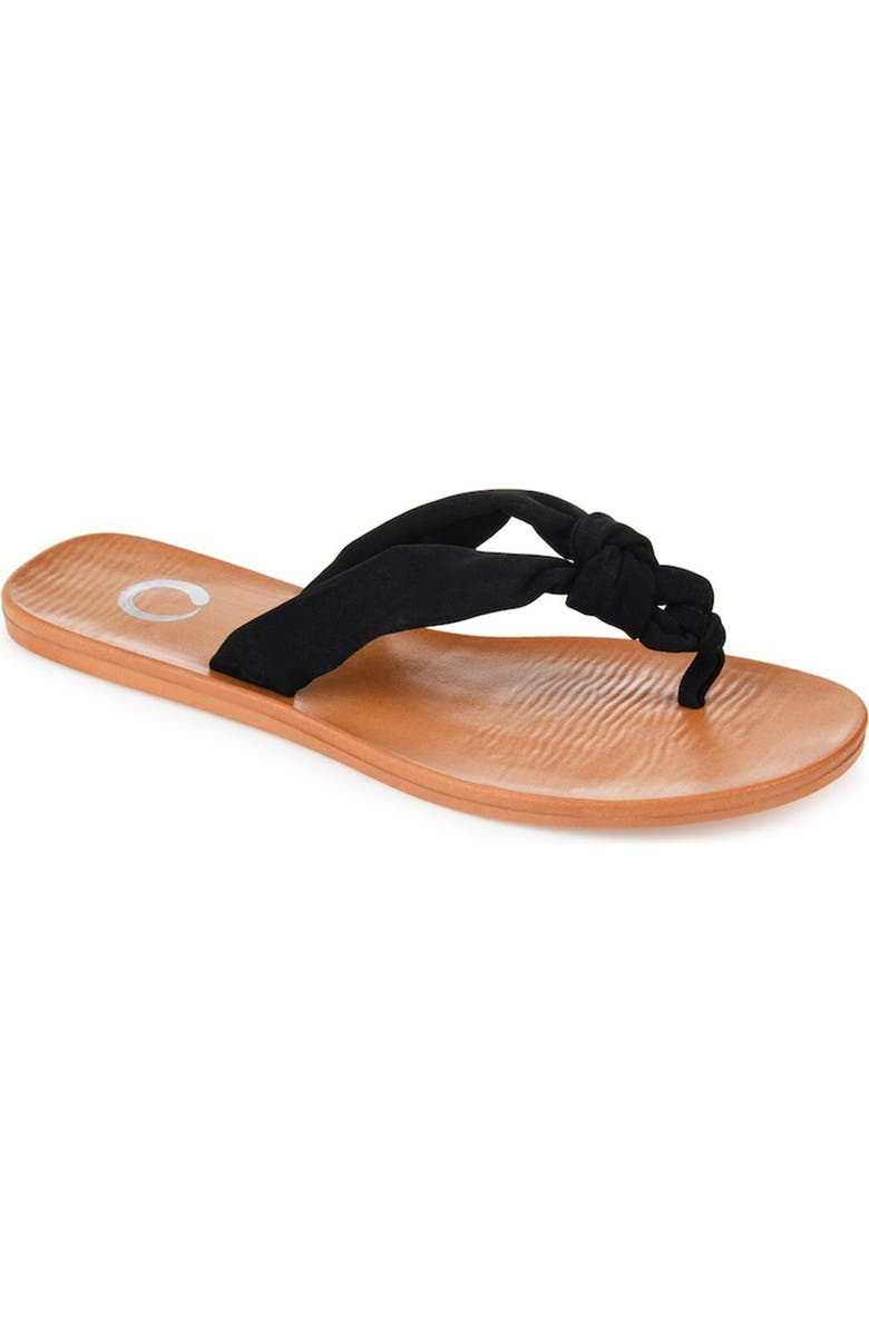 Journee Collection Brindle Thong Sandal, Alternate, color,