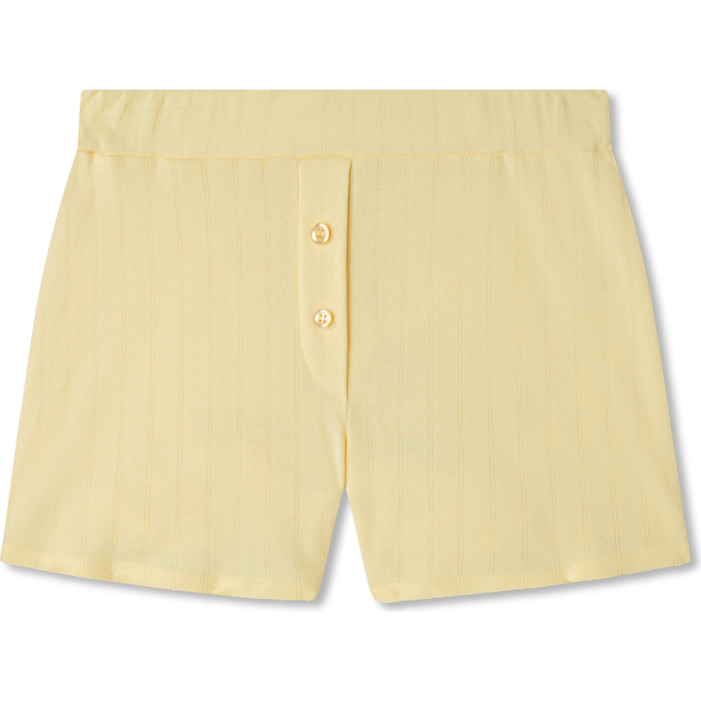Vir Vita Pointelle Lounge Short In Yellow