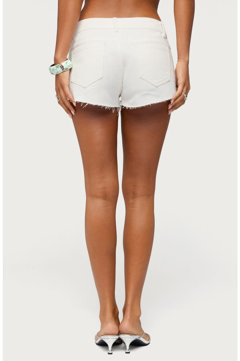 Gia Gem Low Rise Micro Denim Shorts, Alternate, color, WHITE