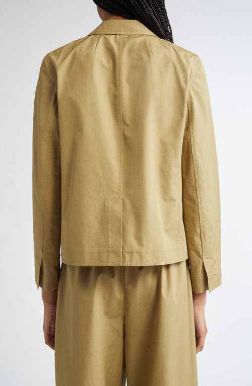 Lafayette 148 Organic Cotton Poplin Cropped Boyfriend Blazer In Brown