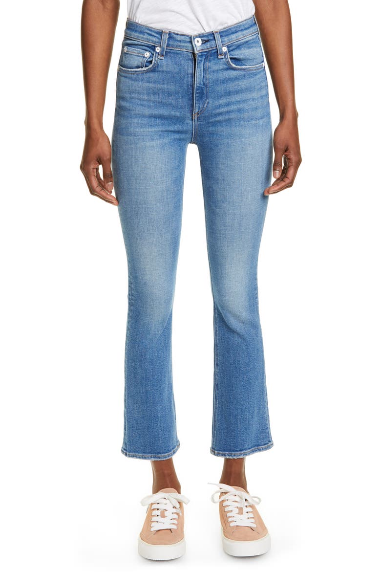 Nina High Waist Ankle Flare Jeans, Main, color, GRAVEL