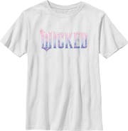 Wicked: For Good Boys' Floral Pink and Purple Logo Graphic Short Sleeve T-Shirt