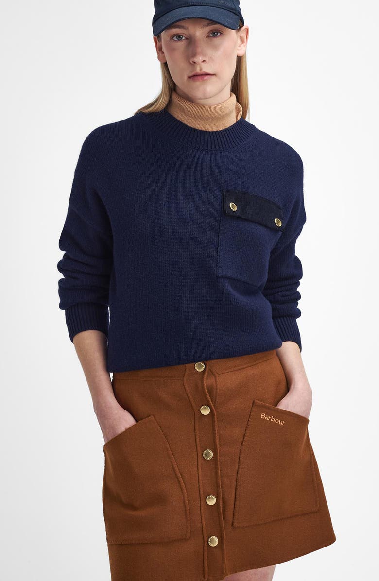 Barbour Reighton Wool Blend Miniskirt, Alternate, color, 