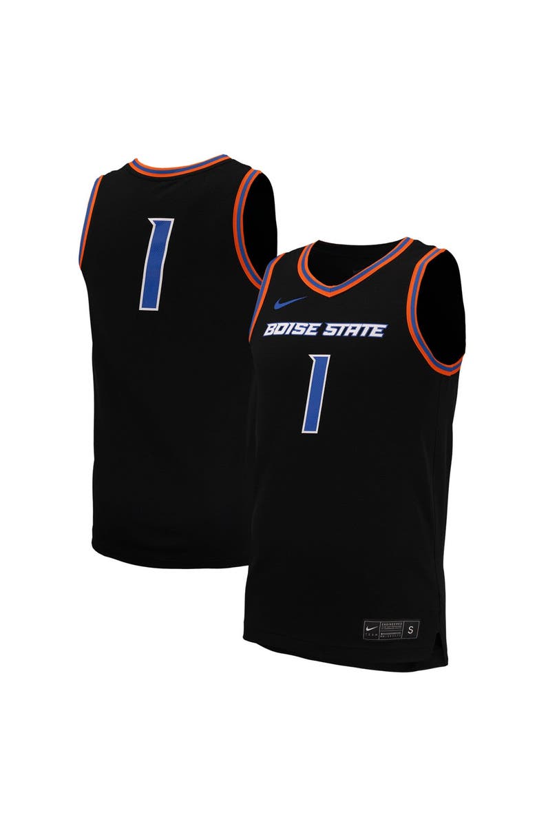 Nike Men's Nike #1 Black Boise State Broncos Replica Basketball Jersey, Main, color, Black