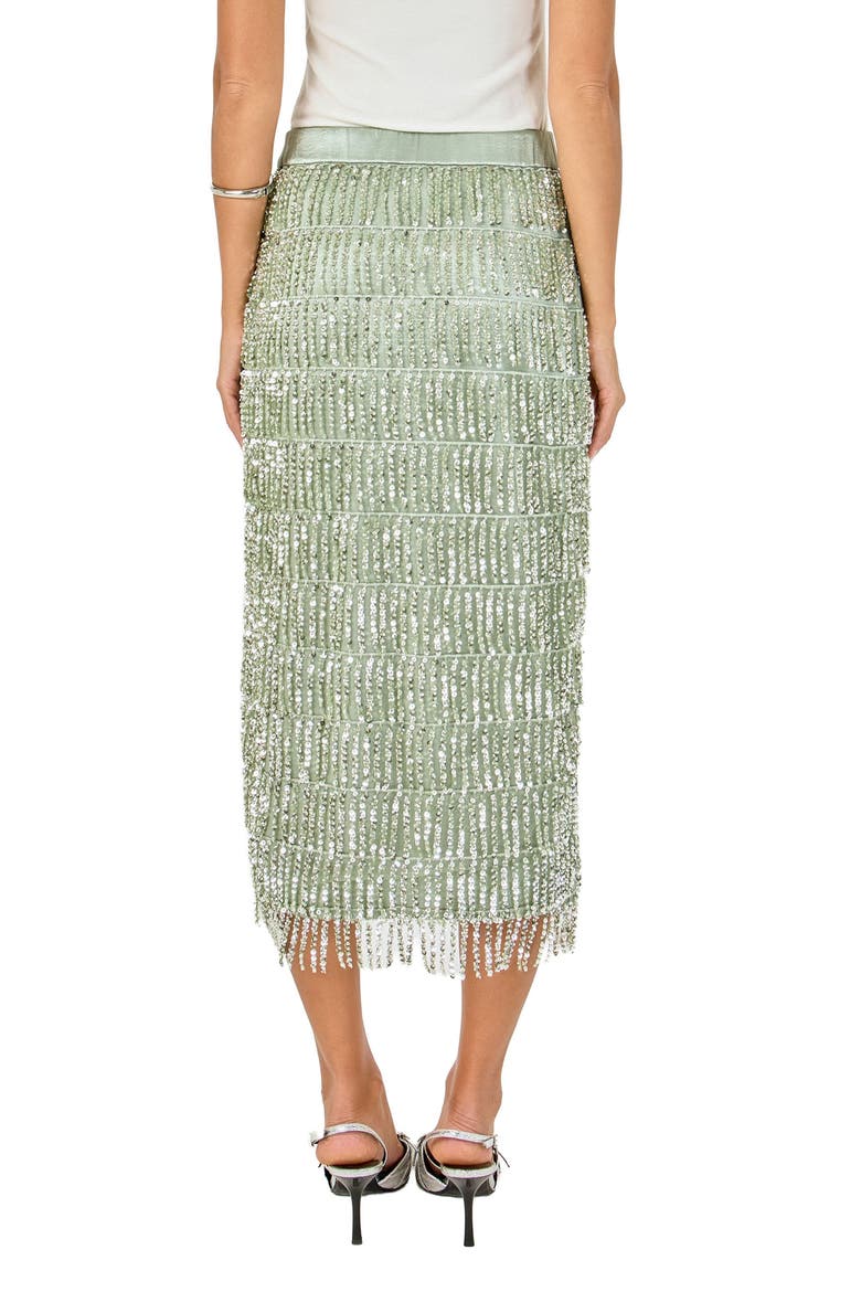 Sequin Tassel Midi Skirt, Alternate, color, PISTACHIO