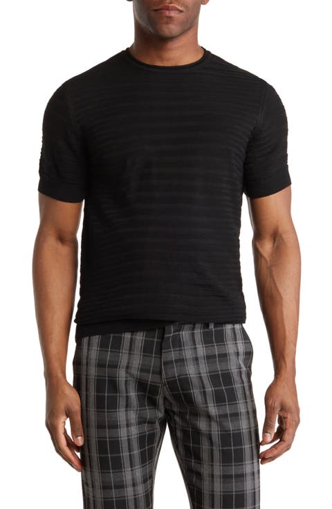 Textured Knit Crewneck T-Shirt