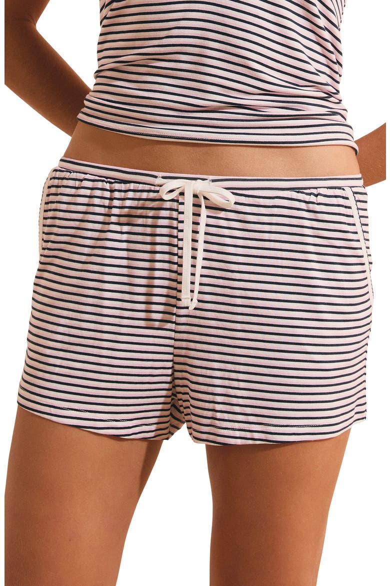 Vicky Striped Sleep Shorts, Main, color, NAVY