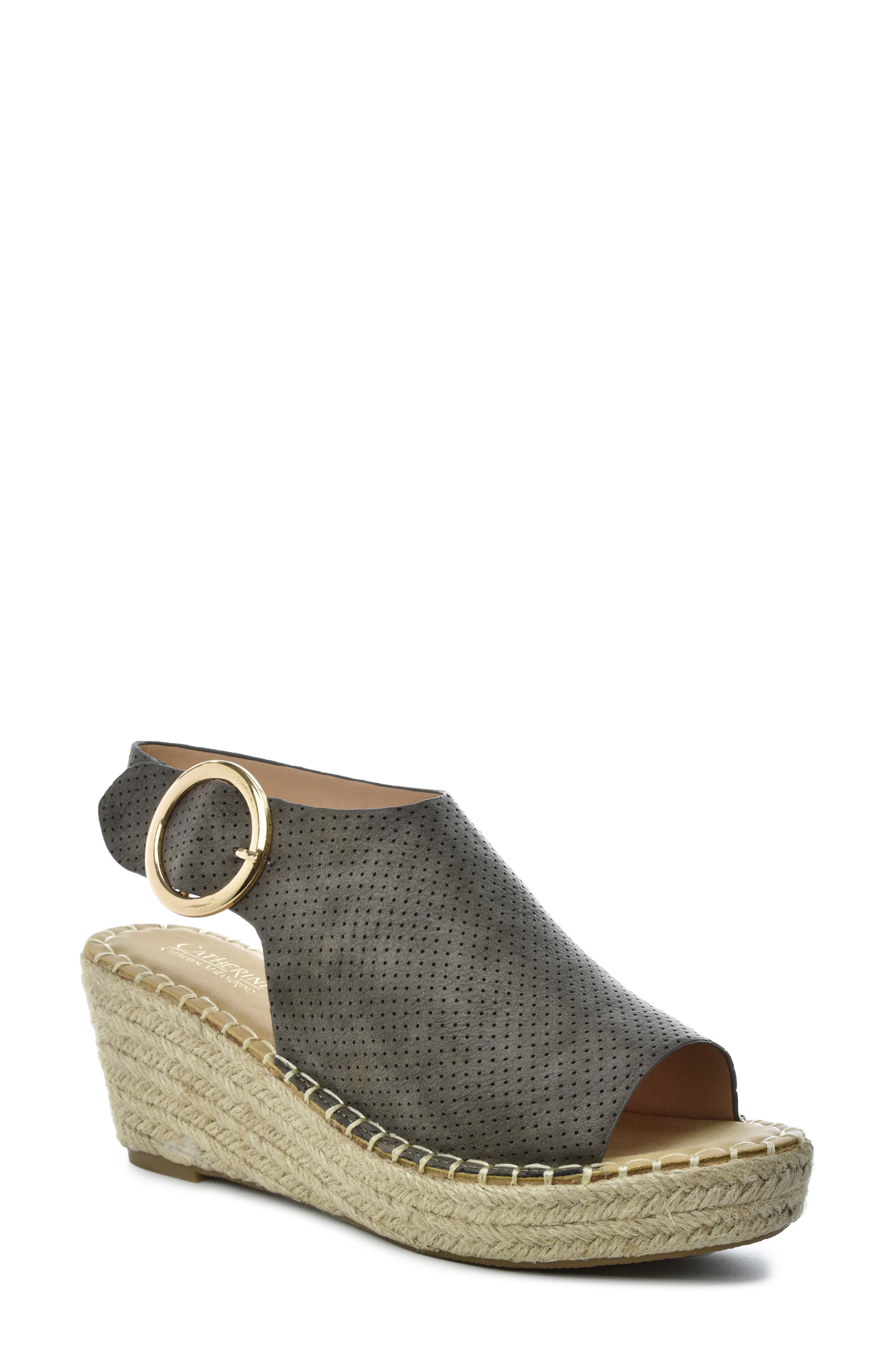 Cirkly Espadrille Wedge Sandal, Main, color, GREY PERF