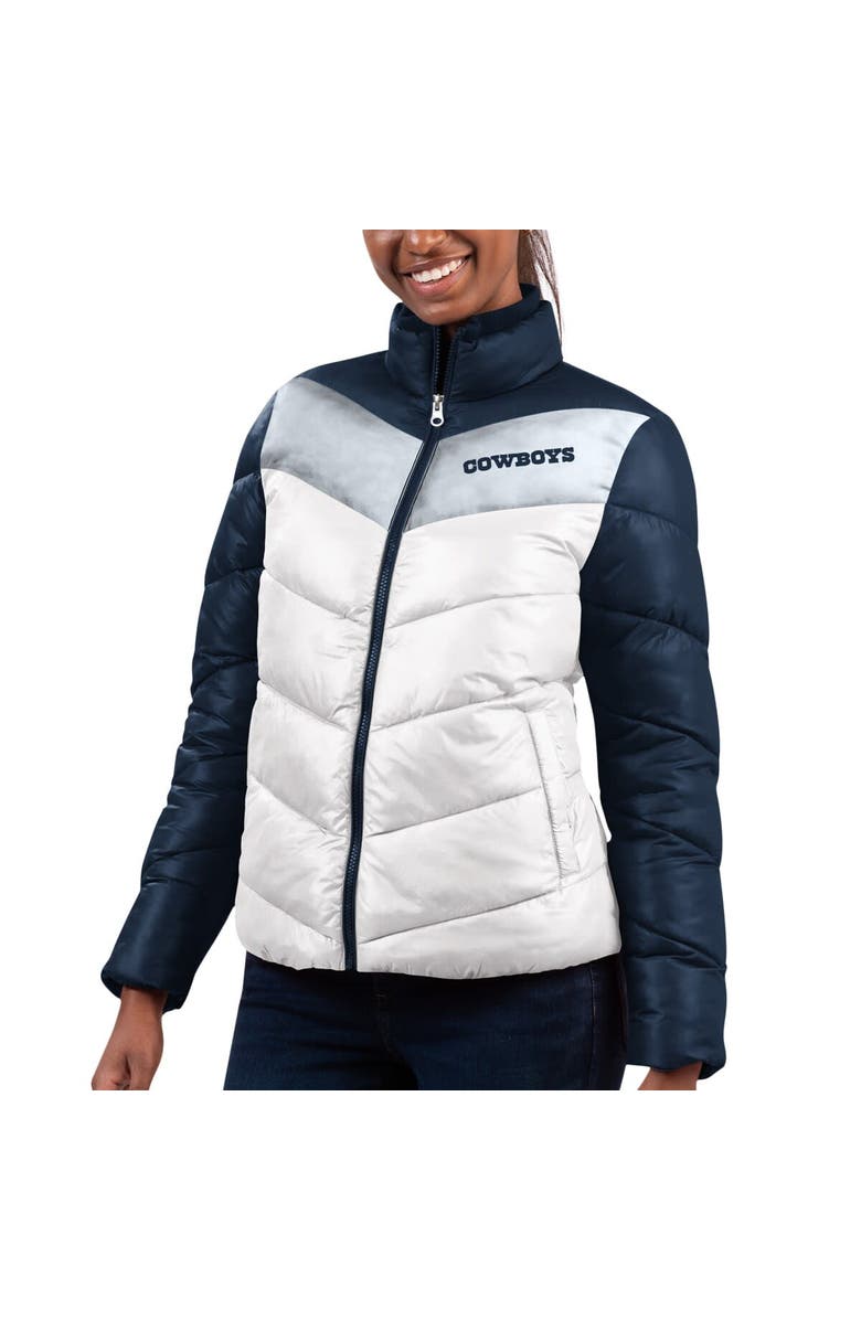 G-III 4HER BY CARL BANKS Women's G-III 4Her by Carl Banks  White/Navy Dallas Cowboys New Star Quilted Full-Zip Jacket, Main, color, 