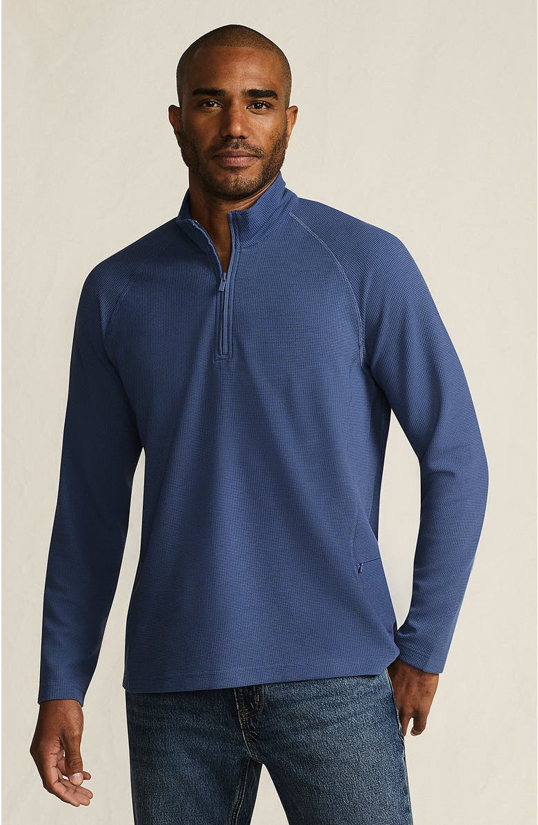 Lands' End Long Sleeve Waffle Quarter Zip, Main, color, 