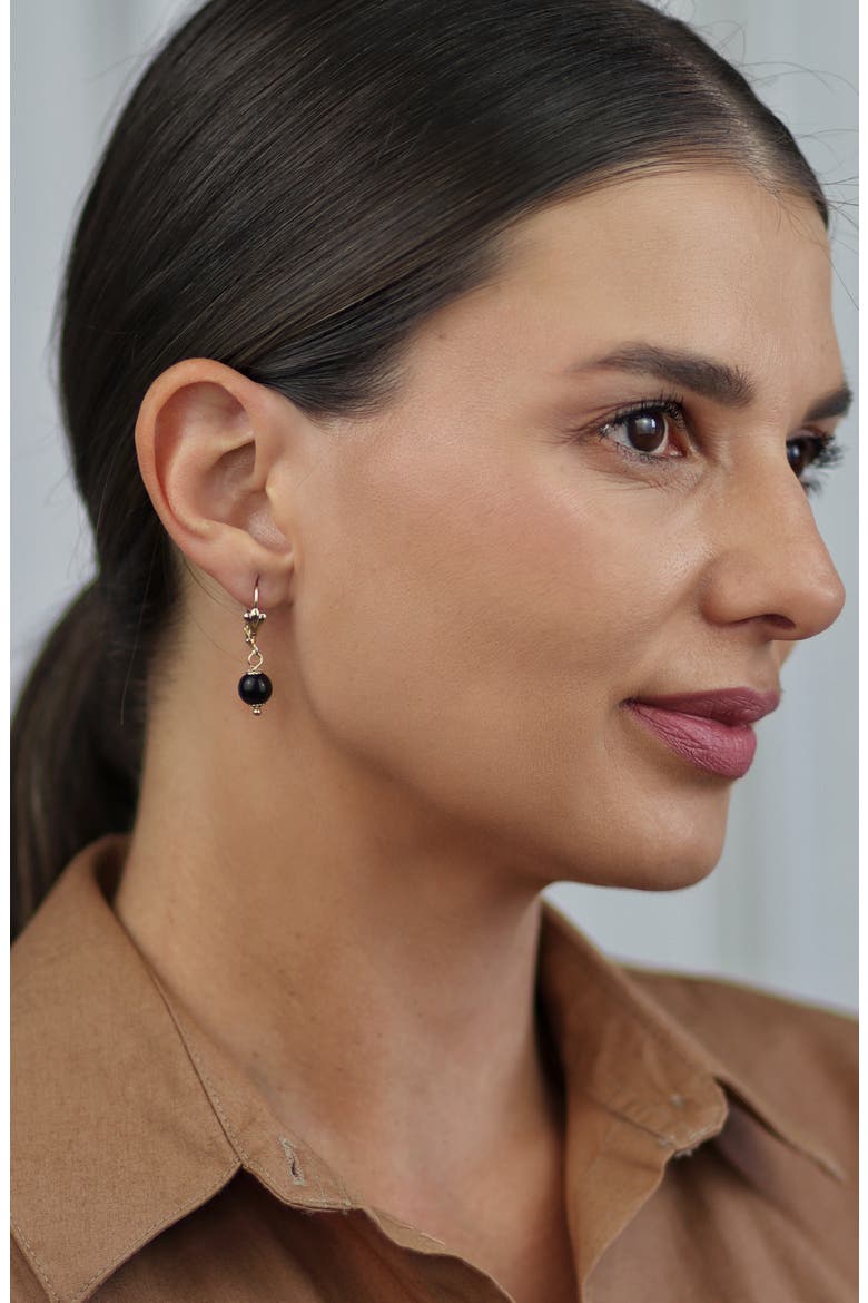 Stone Drop Earrings, Alternate, color, BLACK