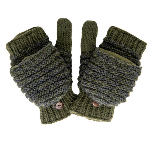 Nirvana Designs Speckle Knit Mittens In Olive