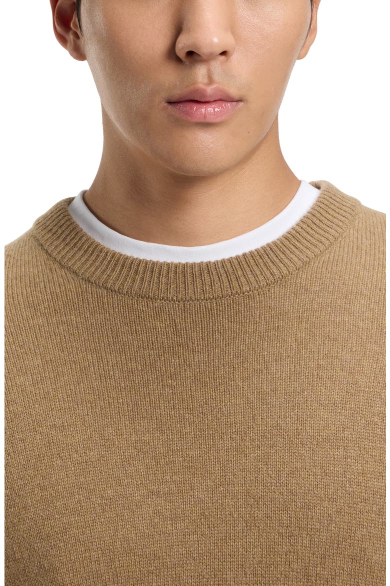 Hercole Crewneck Virgin Wool Sweater, Alternate, color, DARK BEIGE